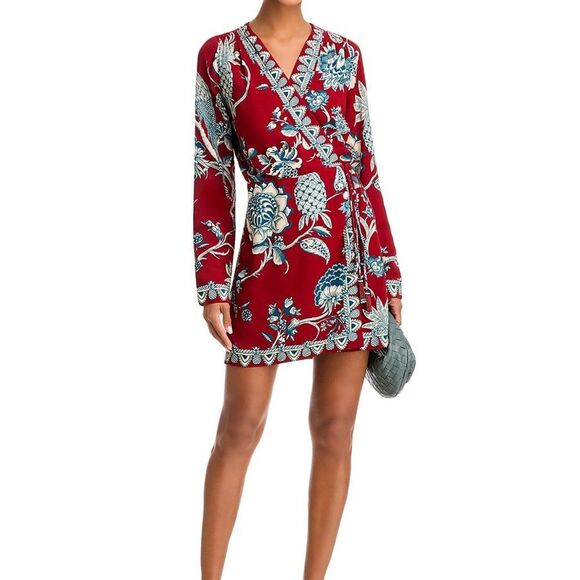 NWT FARM Rio Tropical Landing Mini Wrap Dress Women Size M - Picture 3 of 15